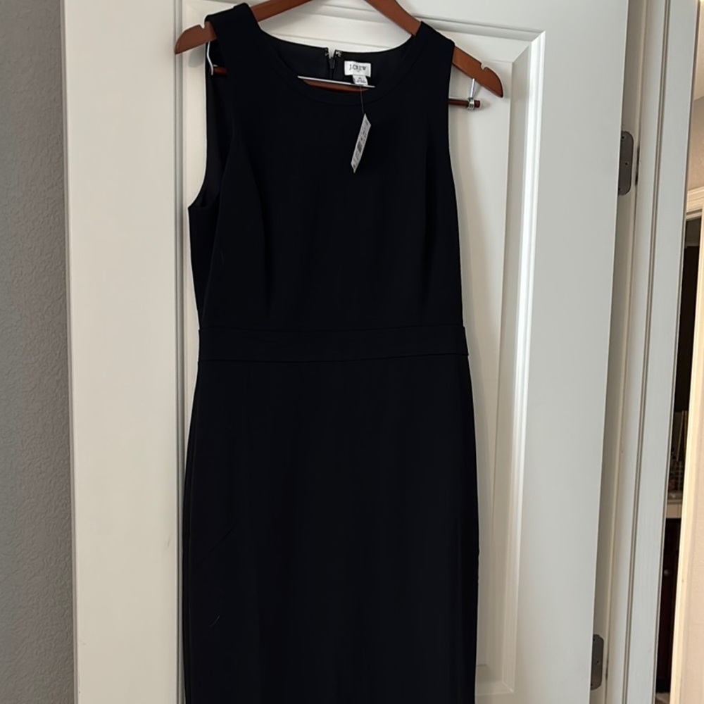 J. Crew Black Sheath Midi Cocktail Dress